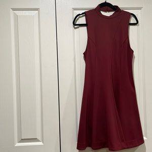 Maroon A-line Free People dress with sexy back cut out with pockets